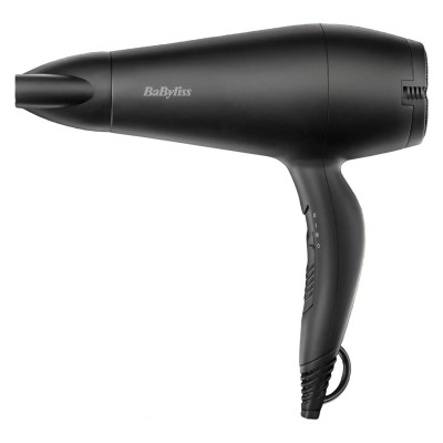 Фен Babyliss, 2000Вт, 2 режими, іонізація, хол. обдув, 2 насадки, чорний (D215DE)