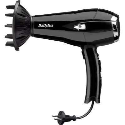 Фен Babyliss, 2000Вт, 3 режими, іоніз-я, хол. обдув, змотка шнура, чорний (D374DE)