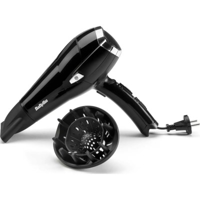 Фен Babyliss, 2000Вт, 3 режими, іоніз-я, хол. обдув, змотка шнура, чорний (D374DE)