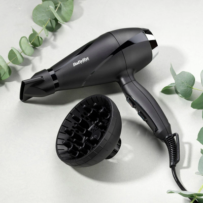 Фен Babyliss, 2200Вт, 2 режими, дифузор, іоніз-я, хол. обдув, чорний (6713DE)