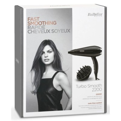 Фен Babyliss, 2200Вт, 3 режими, дифузор, іоніз-я, хол. обдув, чорний (D572DE)