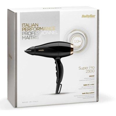 Фен Babyliss, 2300Вт, 3 режими, іонізація, хол. обдув, чорний (6714E)