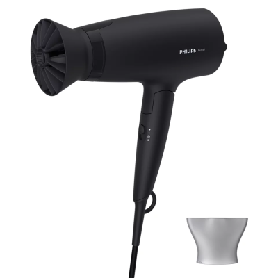 Фен Philips 3000 Series дорожній, 1600Вт, 3 режими, дифузор, хол. обдув, чорний (BHD308/10)