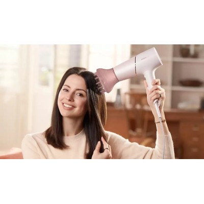 Фен Philips 5000 Series, 2300Вт, 3 режими, дифузор, іоніз-я, хол. обдув, біло-рожевий (BHD530/00)
