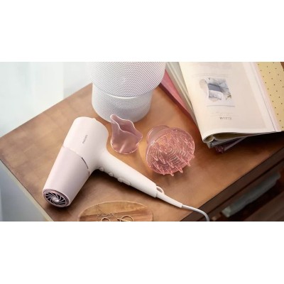 Фен Philips 5000 Series, 2300Вт, 3 режими, дифузор, іоніз-я, хол. обдув, біло-рожевий (BHD530/00)