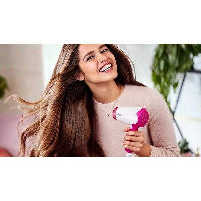 Фен Philips DryCare Essential дорожній, 1400Вт, 2 режими, хол. обдув, рожевий (BHD003/00)