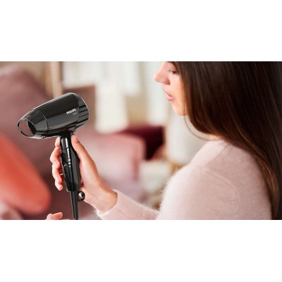 Фен Philips EssentialCare дорожній, 1200Вт, 3 режими, хол. обдув, чорний (BHC010/10)
