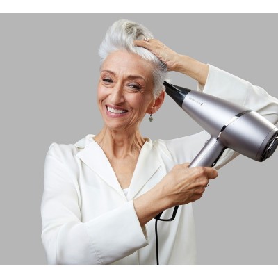 Фен Remington ProLuxe You Adaptive, 2400Вт, 3 режими, дифузор, іоніз-я, хол. обдув, турбо режим, сірий (AC9800)