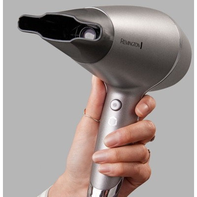 Фен Remington ProLuxe You Adaptive, 2400Вт, 3 режими, дифузор, іоніз-я, хол. обдув, турбо режим, сірий (AC9800)