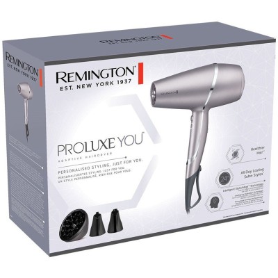 Фен Remington ProLuxe You Adaptive, 2400Вт, 3 режими, дифузор, іоніз-я, хол. обдув, турбо режим, сірий (AC9800)