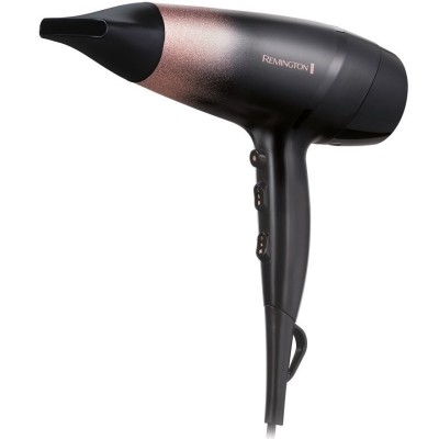 Фен Remington Rose Shimmer, 2200Вт, 3 режими, дифузор, іоніз-я, хол. обдув, чорно-рожевий (D5305)