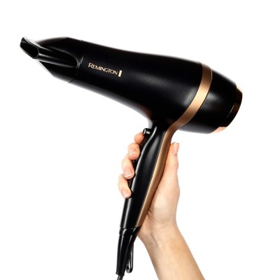 Фен Remington Salon Smooth, 2100Вт, 3 режими, дифузор,гребінець, кейс, іоніз-я, хол. обдув, , чорний (D6960GP)