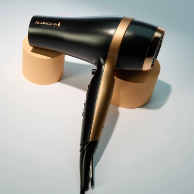 Фен Remington Salon Smooth, 2100Вт, 3 режими, дифузор,гребінець, кейс, іоніз-я, хол. обдув, , чорний (D6960GP)