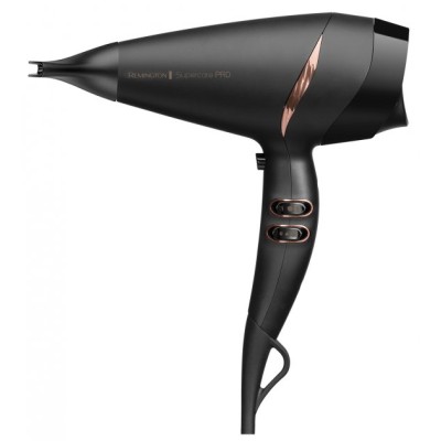 Фен Remington Supercare PRO 2200 AC motor, 2200Вт, 3 режими, дифузор, іоніз-я, хол. обдув, чорний (AC7200)