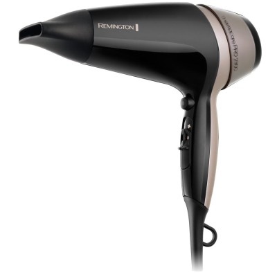 Фен Remington Thermacare Pro, 2100Вт, 3 режими, дифузор,турмалінова іоніз-я, хол. обдув, чорно-коричневий (D5715)