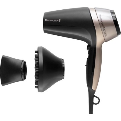 Фен Remington Thermacare Pro, 2100Вт, 3 режими, дифузор,турмалінова іоніз-я, хол. обдув, чорно-коричневий (D5715)