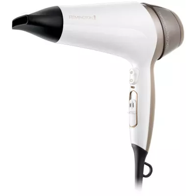 Фен Remington Thermacare Pro, 2200Вт, 3 режими, дифузор, іоніз-я, хол. обдув, турбо режим, біло-коричневий (D5720)
