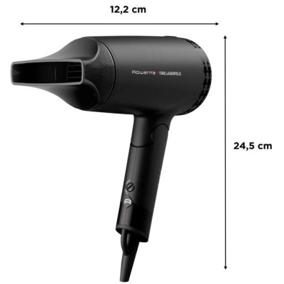 Фен Rowenta Karl Lagerfeld Express Style дорожній, 1600Вт, 2 режими, хол. обдув, складна ручка, чорний (CV184LF0)