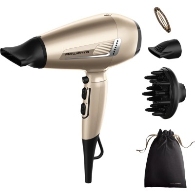 Фен Rowenta Pro Expert Tresor Collection, 2200Вт, 3 режими, іоніз-я, дифузор, 2 концентратора, хол. обдув, чохол, заколка, бронз