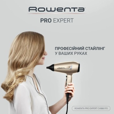 Фен Rowenta Pro Expert Tresor Collection, 2200Вт, 3 режими, іоніз-я, дифузор, 2 концентратора, хол. обдув, чохол, заколка, бронз