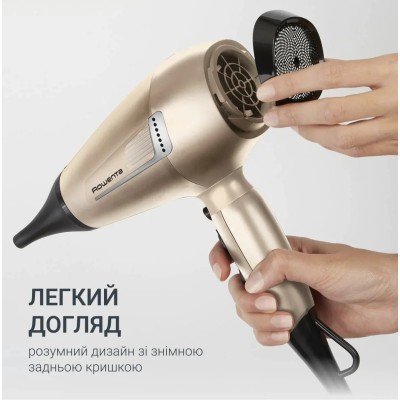 Фен Rowenta Pro Expert Tresor Collection, 2200Вт, 3 режими, іоніз-я, дифузор, 2 концентратора, хол. обдув, чохол, заколка, бронз