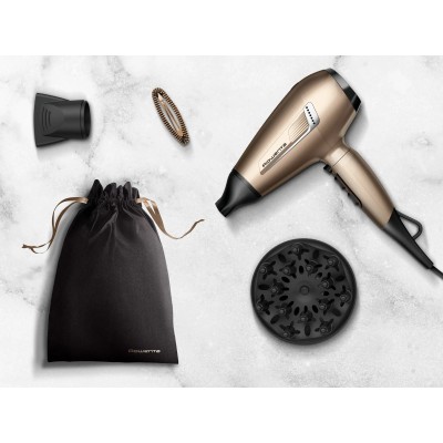 Фен Rowenta Pro Expert Tresor Collection, 2200Вт, 3 режими, іоніз-я, дифузор, 2 концентратора, хол. обдув, чохол, заколка, бронз