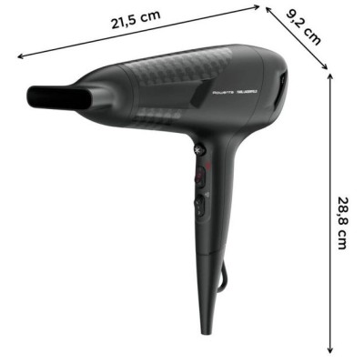 Фен Rowenta Studio Dry x Karl Lagerfeld, 2100Вт, 3 режими, хол. обдув, чорний (CV581LF0)