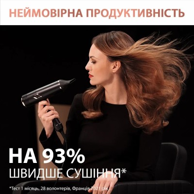 Фен Rowenta Ultimate Experience Maestria, 2000Вт, 3 режими, дифузор, кейс для зберігання, іоніз-я, хол. обдув, чорний (CV9920F3)