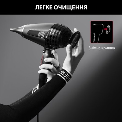 Фен Rowenta x Karl Lagerfeld K/Pro Stylist, 2200Вт, 3 режими, іоніз-я, дифузор, 2 концентратора, хол. обдув, чорний (CV888LF0)