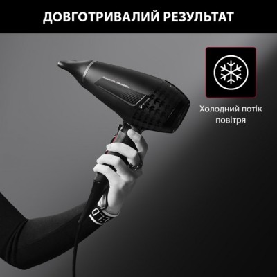 Фен Rowenta x Karl Lagerfeld K/Pro Stylist, 2200Вт, 3 режими, іоніз-я, дифузор, 2 концентратора, хол. обдув, чорний (CV888LF0)