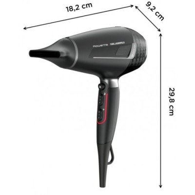 Фен Rowenta x Karl Lagerfeld K/Pro Stylist, 2200Вт, 3 режими, іоніз-я, дифузор, 2 концентратора, хол. обдув, чорний (CV888LF0)