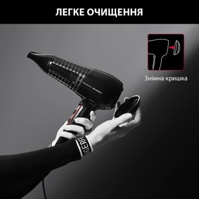 Фен Rowenta x Karl Lagerfeld Powerline, 2100Вт, 3 режими, дифузор, іоніз-я, хол. обдув, чорний (CV591LF0) Фен Rowenta x Karl Lagerfeld Powerline, 2100Вт, 3 режими, дифузор, іоніз-я, хол. обдув, чорний (CV591LF0)