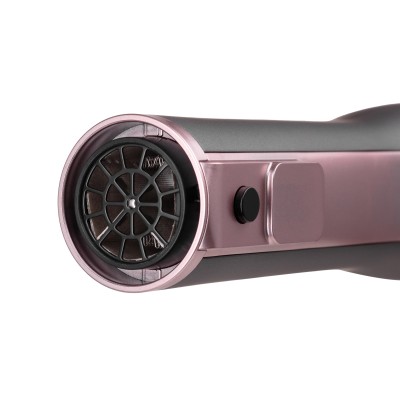 Фен-щітка Ardesto Brush Pink Touch, 1200Вт, 2 швидкості, 2 темп. режими, LED-дисплей, функція іонізації , 4 насадки, сірий+ роже