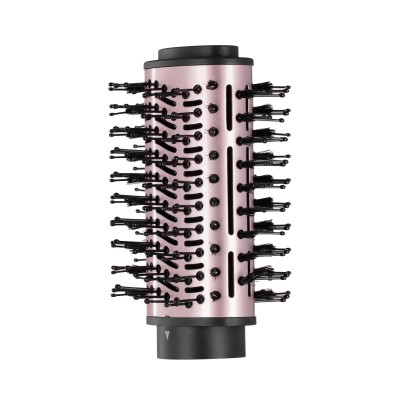 Фен-щітка Ardesto Brush Pink Touch, 1200Вт, 2 швидкості, 2 темп. режими, LED-дисплей, функція іонізації , 4 насадки, сірий+ роже