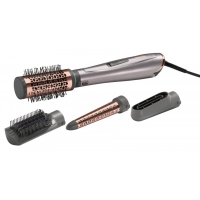 Фен-щітка Babyliss, 1000Вт, 2 режими, іоніз-я, хол. обдув, кераміка, сірий (AS136E)