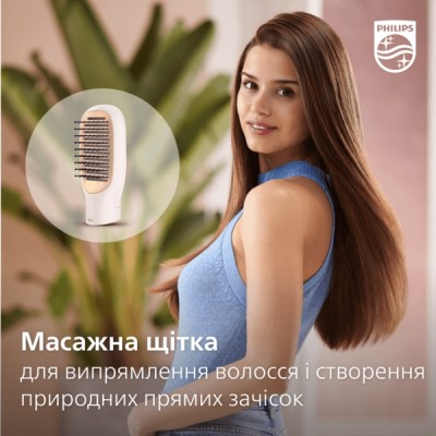 Фен-щітка Philips 3000 Series, 800Вт, 3 режими, кераміка, турмалін, рожевий (BHA310/00)