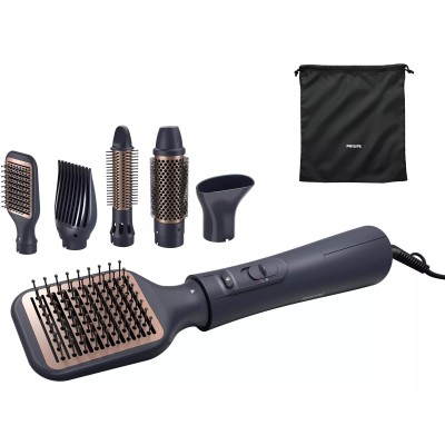 Фен-щітка Philips 5000 Series 1000Вт, 3 режими, іонізація, 5 насадок, синій (BHA530/00)