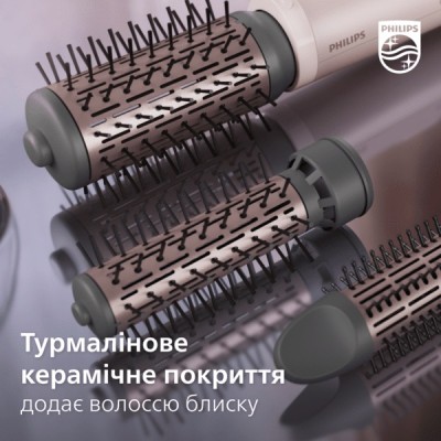 Фен-щітка Philips 7000 Series, 1000Вт, 3 режими, іоніз-я, оберт., кераміка, турмалін, рожевий (BHA735/00)