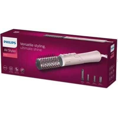 Фен-щітка Philips 7000 Series, 1000Вт, 3 режими, іоніз-я, оберт., кераміка, турмалін, рожевий (BHA735/00)