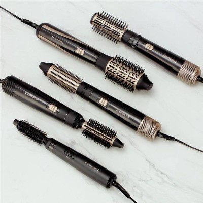 Фен-щітка Remington Blow Dry & Style Caring, 1000Вт, 2 режими, іоніз-я, хол. обдув, чохол, кераміка, чорно-золотий (AS7500)