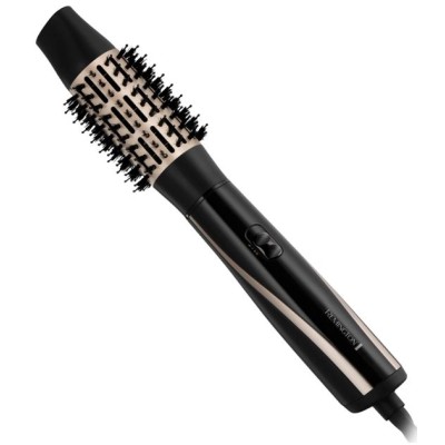 Фен-щітка Remington Blow Dry & Style Caring, 1200Вт, 2 режими, іоніз-я, хол. обдув, кейс для зберігання, кераміка, чорно-золотий