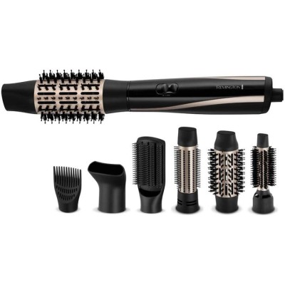 Фен-щітка Remington Blow Dry & Style Caring, 1200Вт, 2 режими, іоніз-я, хол. обдув, кейс для зберігання, кераміка, чорно-золотий