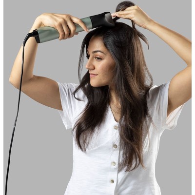 Фен-щітка Remington Botanicals, 800Вт, 2 режими, іоніз-я, оберт., хол. обдув, кераміка, м'ятно-чорний (AS5860)