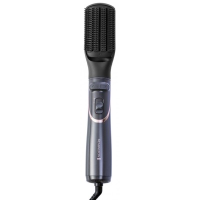 Фен-щітка Remington Curl & Straight Confidence, 800Вт, 2 режими, іоніз-я, оберт., хол. обдув,кейс, кераміка, сірий (AS8606)