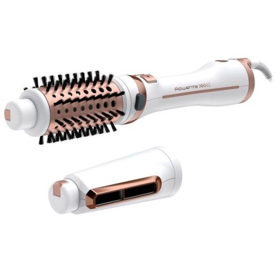 Фен-щітка Rowenta Brush Activ' Ultimate Care, 700Вт, 3 режими, іоніз-я, хол. обдув, оберт. насадок, кераміка, біло-золотий (CF97