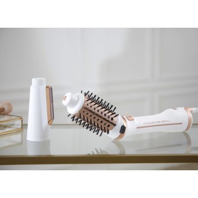 Фен-щітка Rowenta Brush Activ' Ultimate Care, 700Вт, 3 режими, іоніз-я, хол. обдув, оберт. насадок, кераміка, біло-золотий (CF97