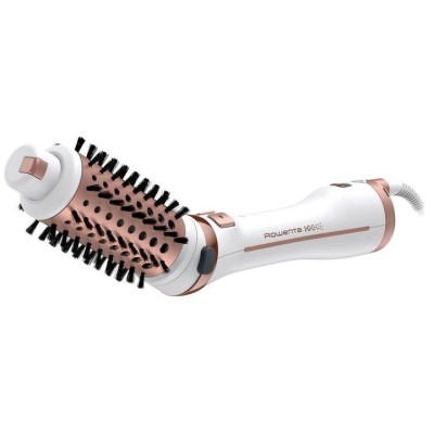 Фен-щітка Rowenta Brush Activ' Ultimate Care, 700Вт, 3 режими, іоніз-я, хол. обдув, оберт. насадок, кераміка, біло-золотий (CF97