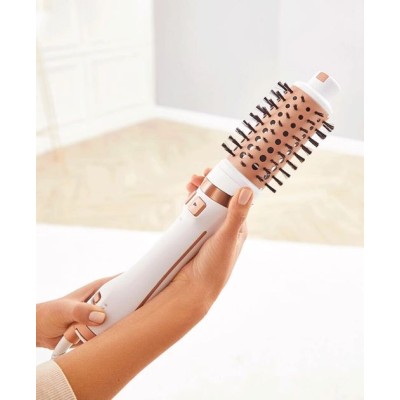 Фен-щітка Rowenta Brush Activ' Ultimate Care, 700Вт, 3 режими, іоніз-я, хол. обдув, оберт. насадок, кераміка, біло-золотий (CF97