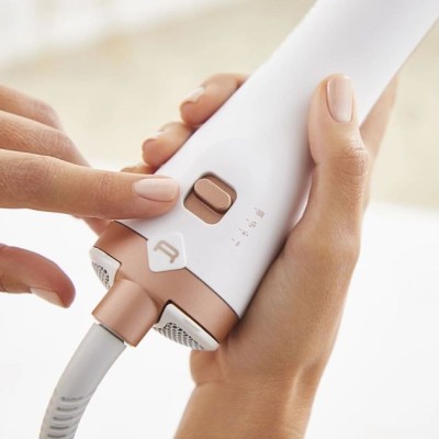 Фен-щітка Rowenta Brush Activ' Ultimate Care, 700Вт, 3 режими, іоніз-я, хол. обдув, оберт. насадок, кераміка, біло-золотий (CF97
