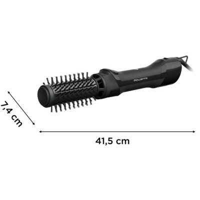 Фен-щітка Rowenta Renewal Brush Active, 1000Вт, 3 режими, іоніз-я, хол. обдув, оберт. насадка, 2 насадки, кераміка, чорний (UB95
